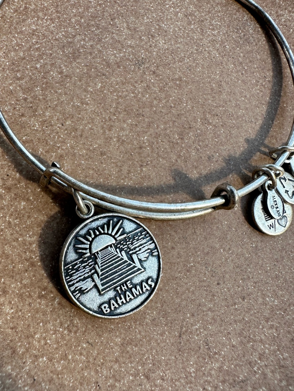 Alex and Ani Silver-Tone Bahamas Charm Bangle Bracelet